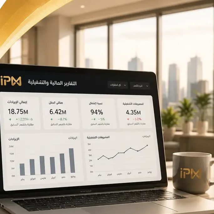 Operational and financial performance dashboard open on a laptop