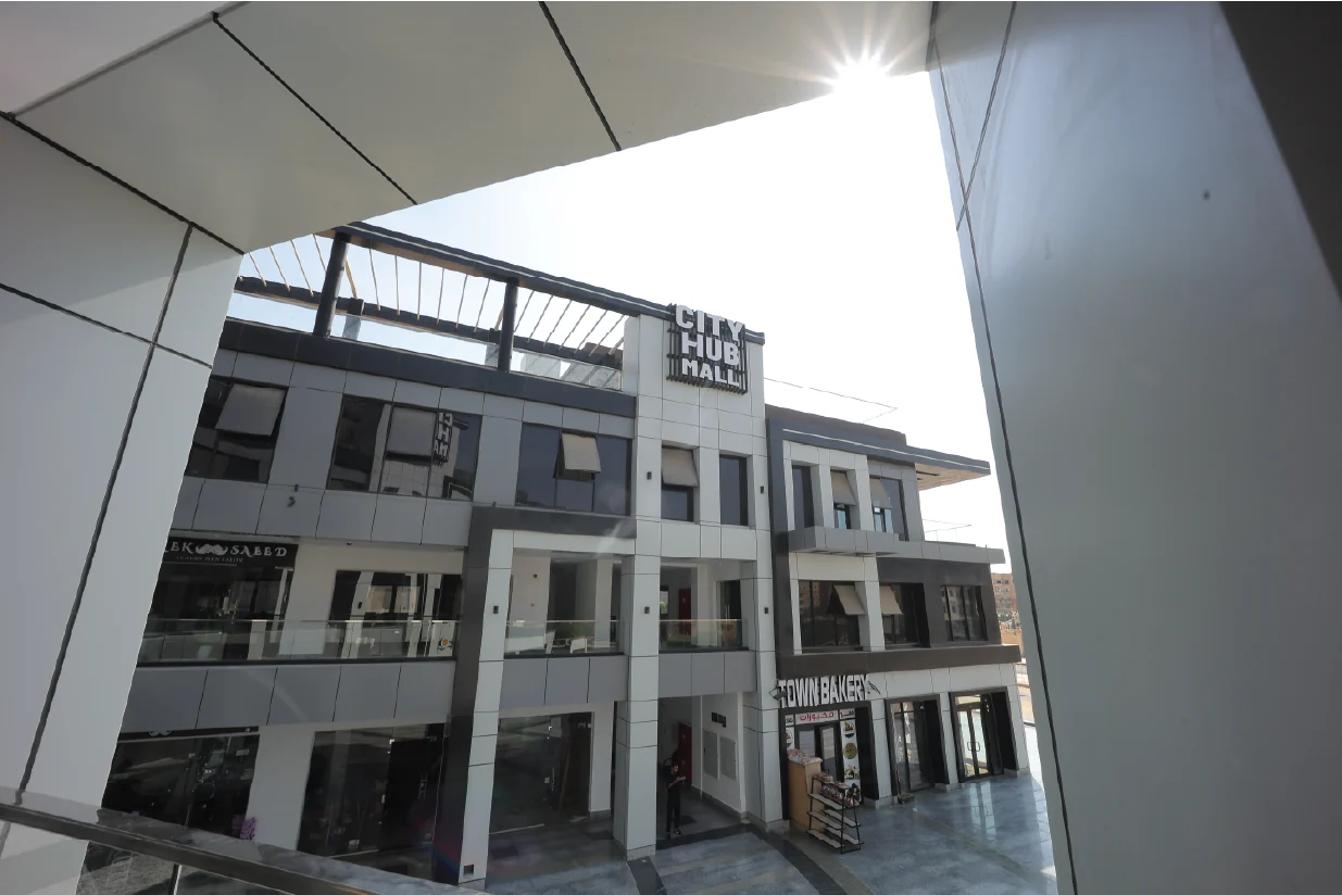 City Hub Mall upper walkway overlooking the courtyard